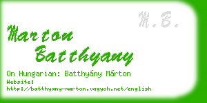 marton batthyany business card